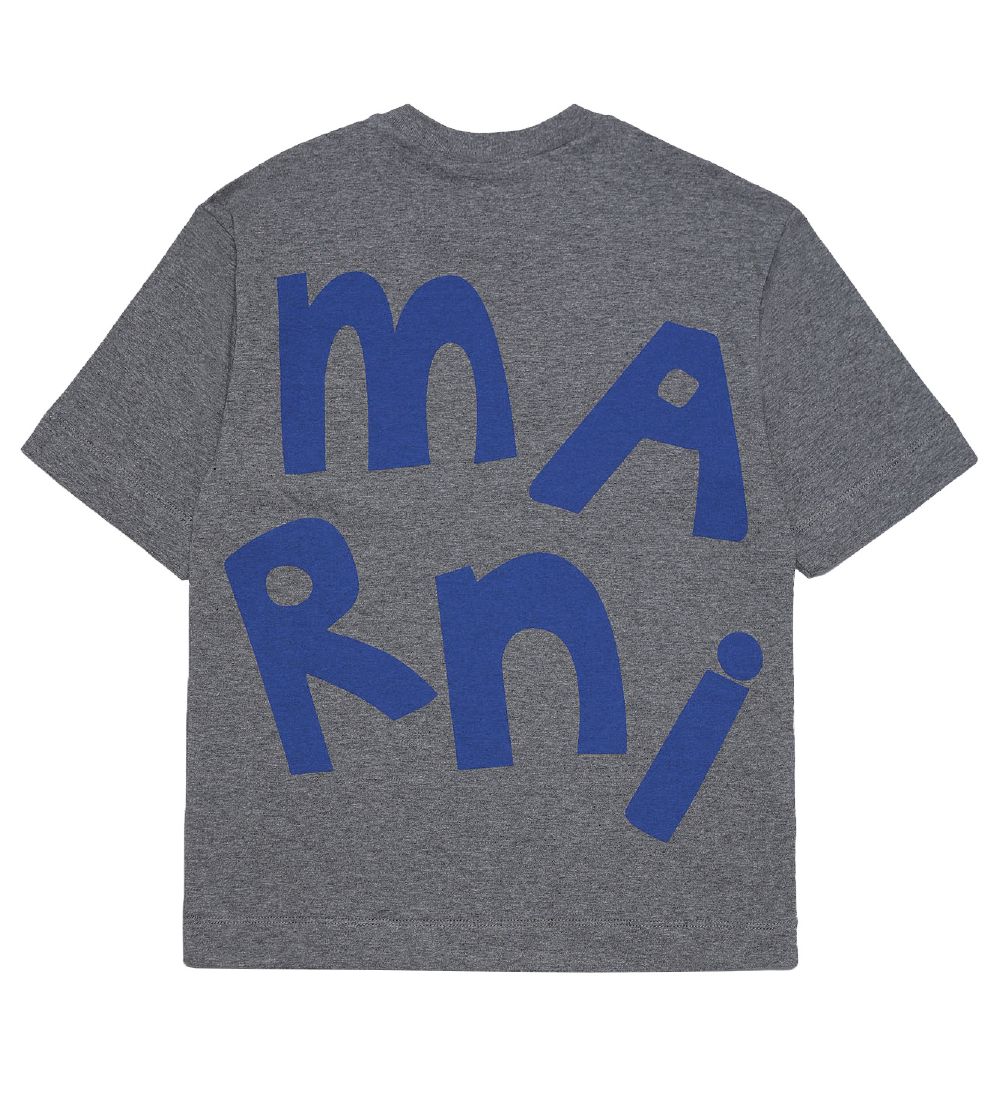 Marni T-shirt - Dark Grey Melange w. Blue