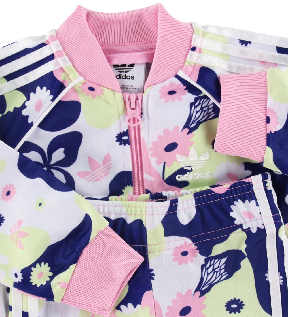 adidas Originals Trainingspak - Wit/Roze/Paars m. Bloemen