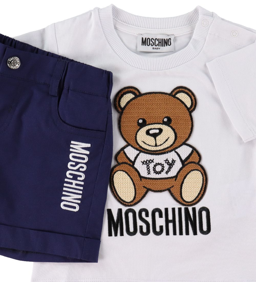 Moschino T-shirt/Shorts - White/navy w. Print