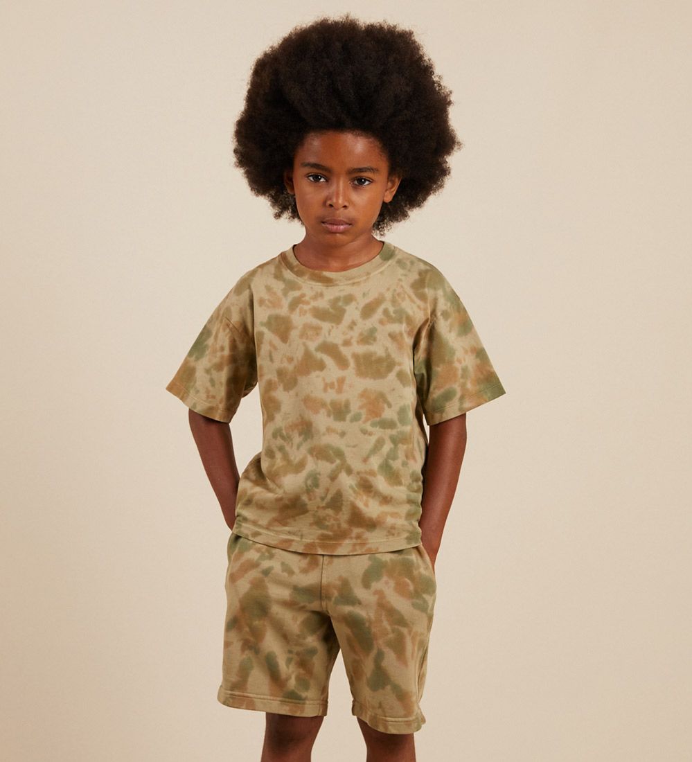 Finger In The Nose Sweat Shorts - Dunk - Khaki Tie & Dye