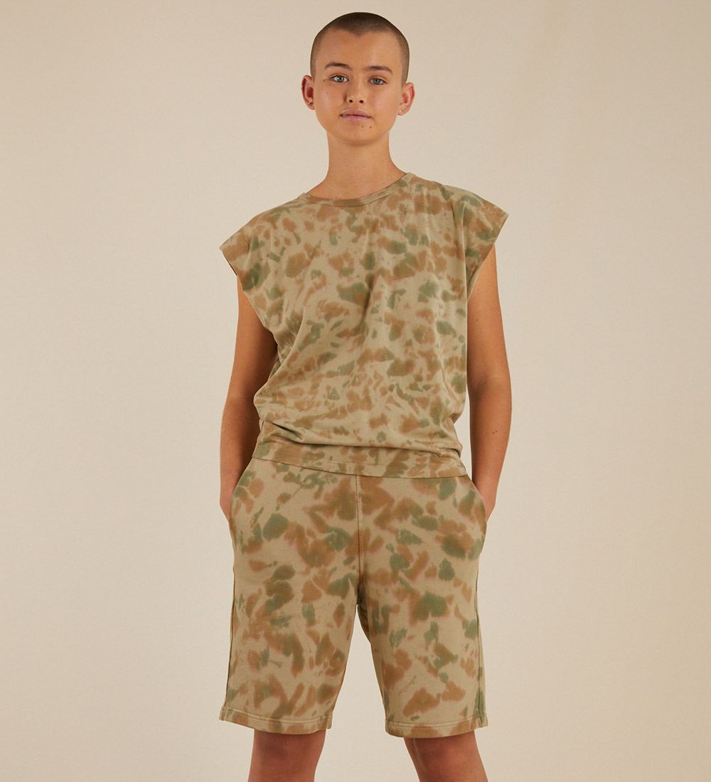Finger In The Nose Sweat Shorts - Dunk - Khaki Tie & Dye