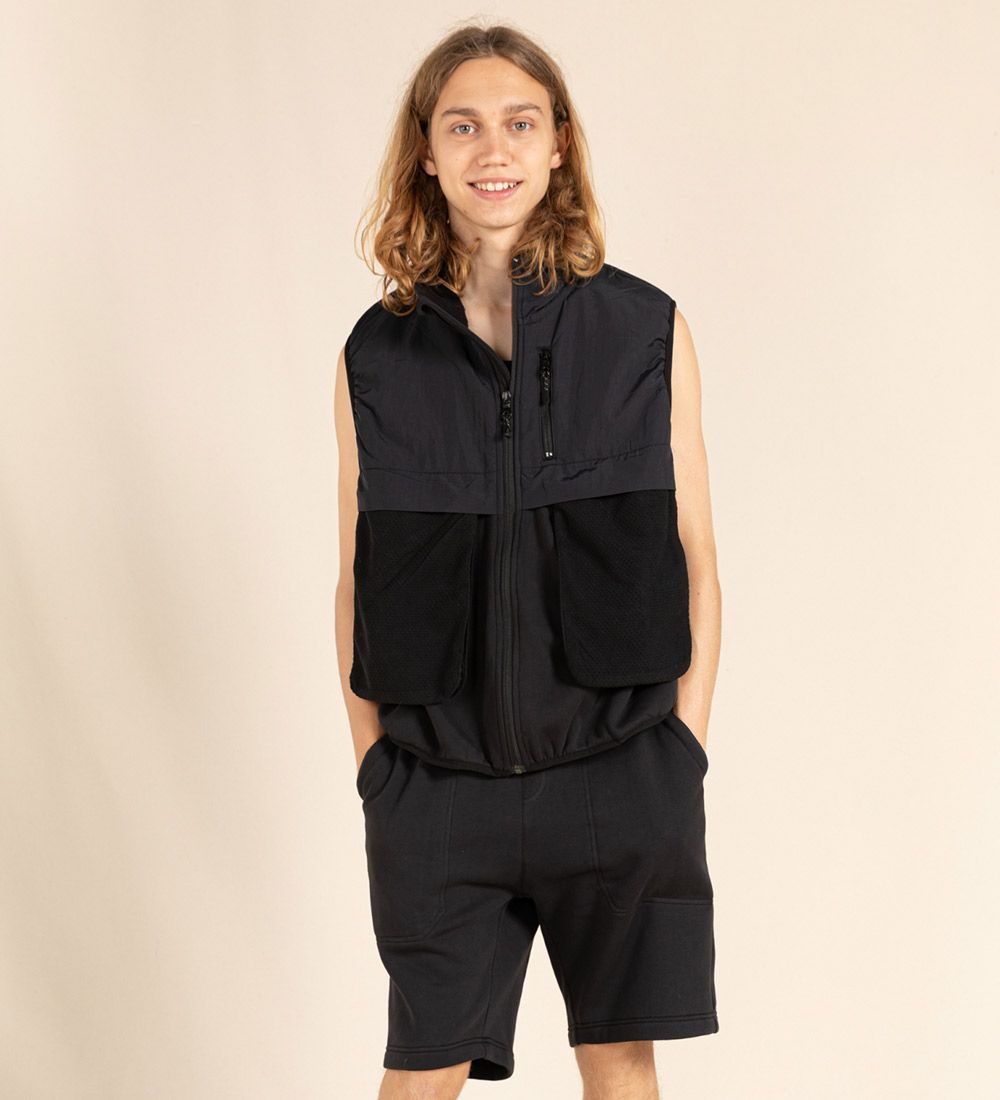 Finger In The Nose Padded Gilet w. Fleece - Copts - Ash Black