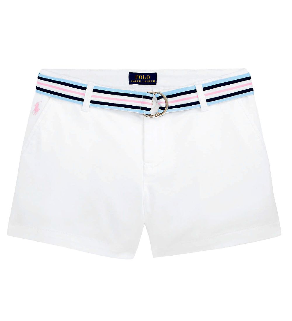 Polo Ralph Lauren Shorts - Classics - Weiß m. Gürtel