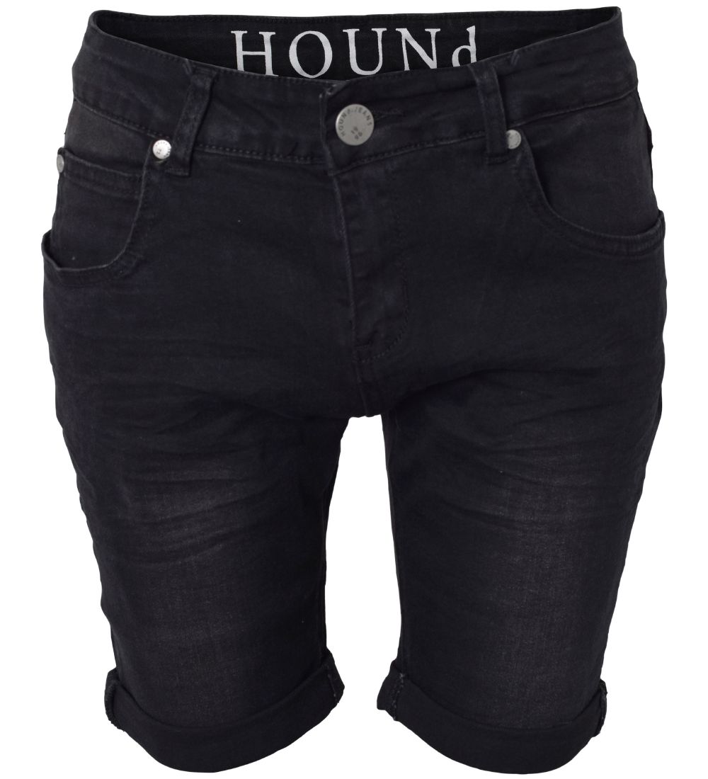 Hound Stuttbuxur - Straight - Black Denim