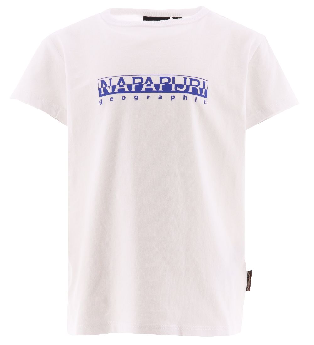 T-Shirt Napapijri - Bright White av. Bleu