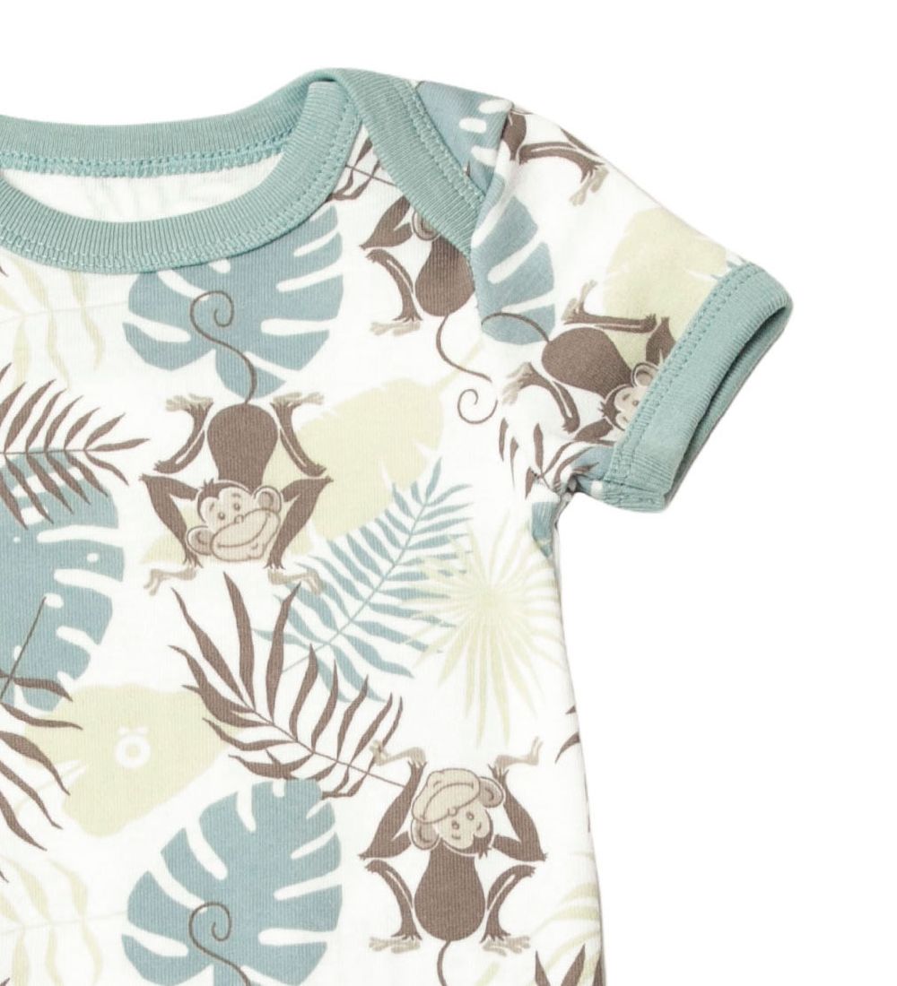 Katvig Summer Romper - White w. Monkeys and Leaves