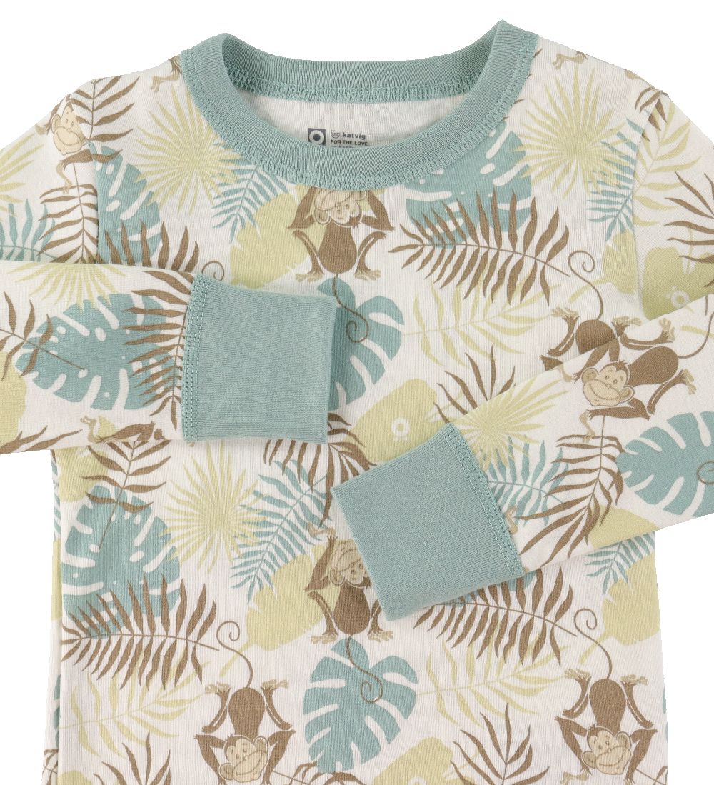 Blouse Katvig - Blanc av. Singes et Feuilles