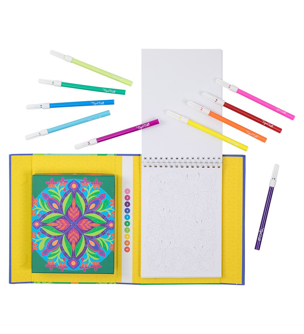 Tiger Tribe Colouring Set - Colour Town Numbers - The Tropics