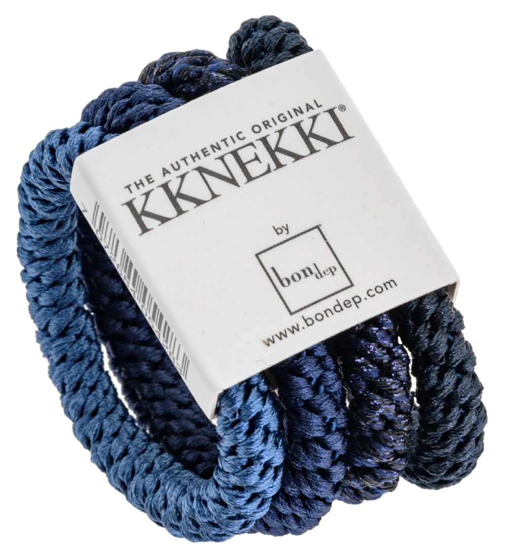 Kknekki Elastic Hair Bands - 4-Pack - Blue/Navy/Glitter Mix