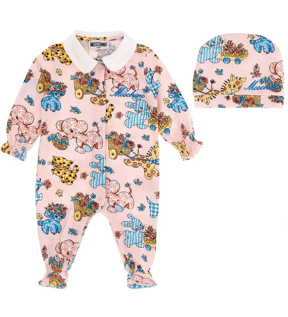 Moschino Gift Box - Jumpsuit/Beanie - Pink w. Print