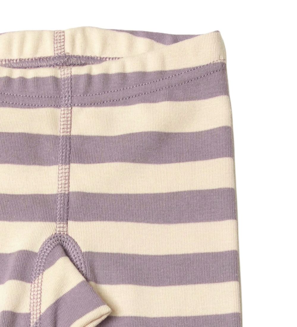 Katvig Leggings - Purple/Beige Striped