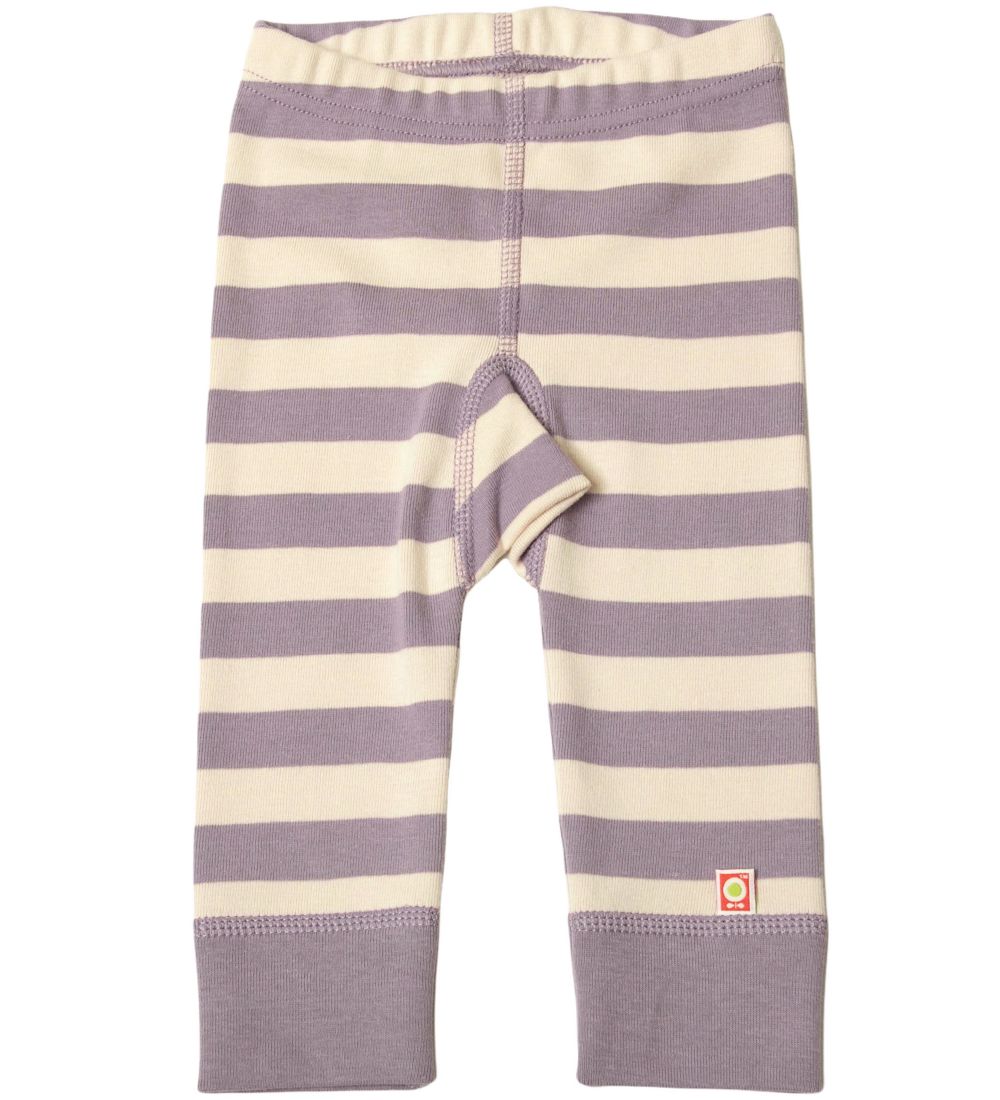 Katvig Leggings - Purple/Beige Striped