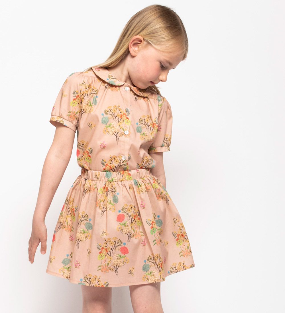 Christina Rohde Bluse - Beige m. Blumen