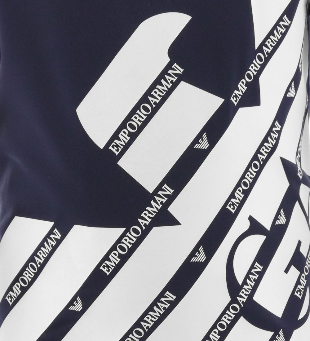 Emporio Armani Swim Top - UV50+ - White/Navy w. Logo