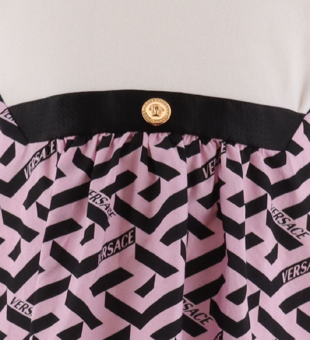 Versace Dress - White w. Pink/Black