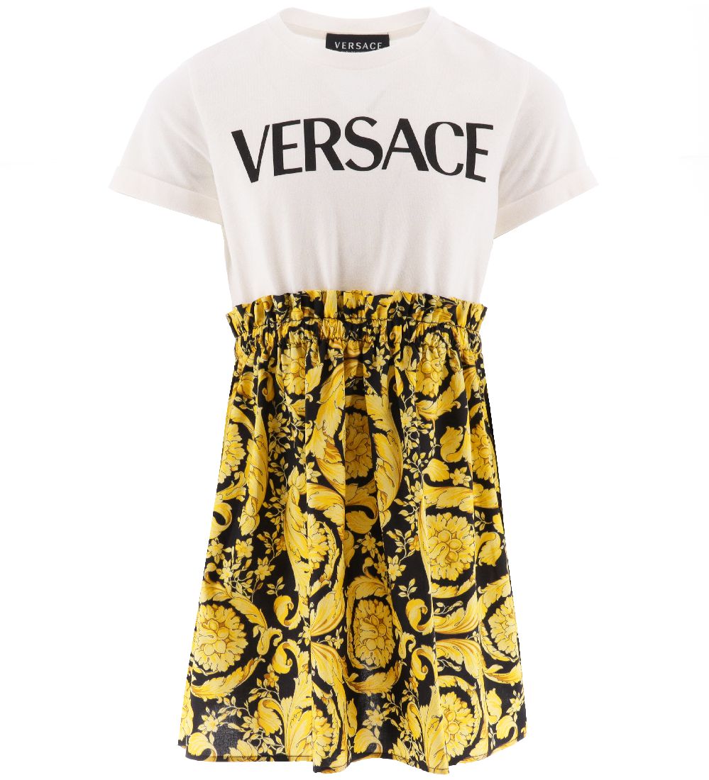 Versace Dress - White/Black w. Yellow