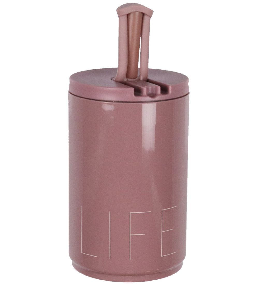 Tasse av. Paille Design Letters - To Go - 330 ml - Rose av. Text