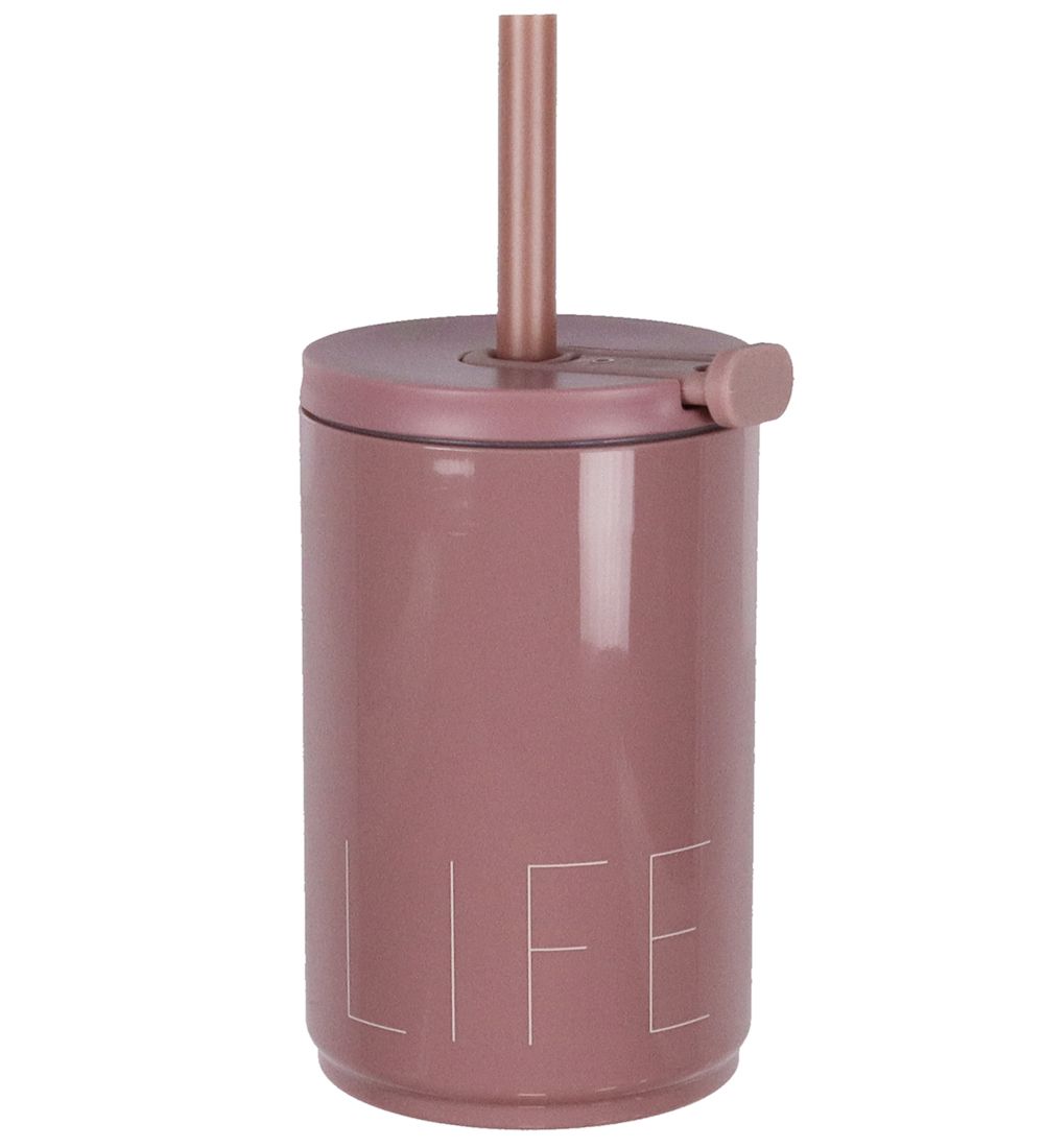Tasse av. Paille Design Letters - To Go - 330 ml - Rose av. Text