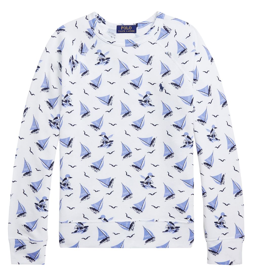 Polo Ralph Lauren Peysa - Klassík - Hvítt/Blár M. Seglskip