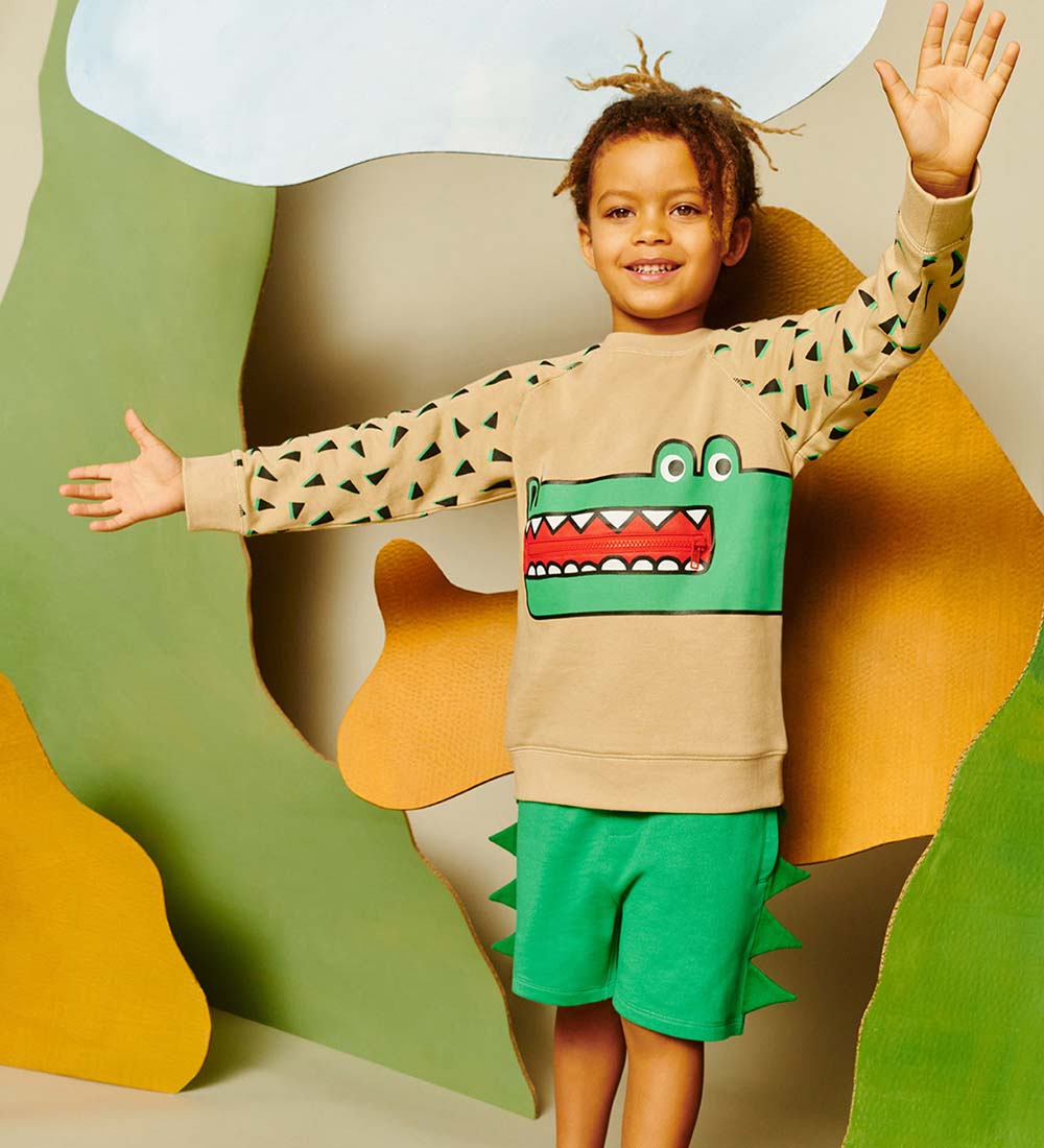 Stella McCartney Kids Sweatshirt - Beige w. Crocodile