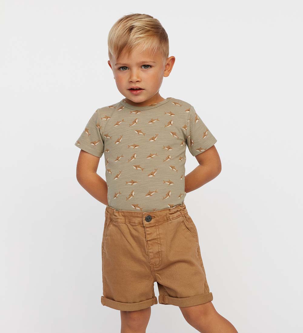 Petit by Sofie Schnoor Bodysuit k/æ - Dusty Green w. Hello