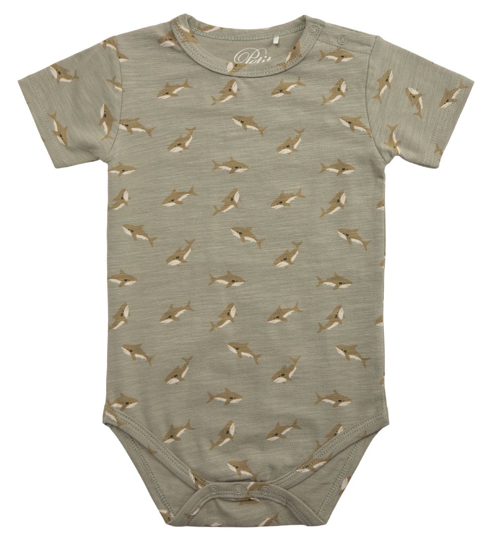 Petit by Sofie Schnoor Bodysuit k/æ - Dusty Green w. Hello