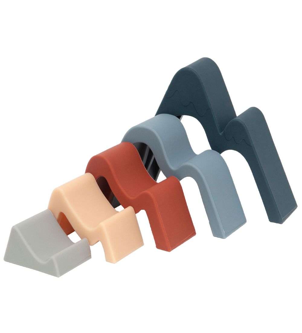 Petit Monkey Stacking Blocks - Mountain - Conditioner Blue