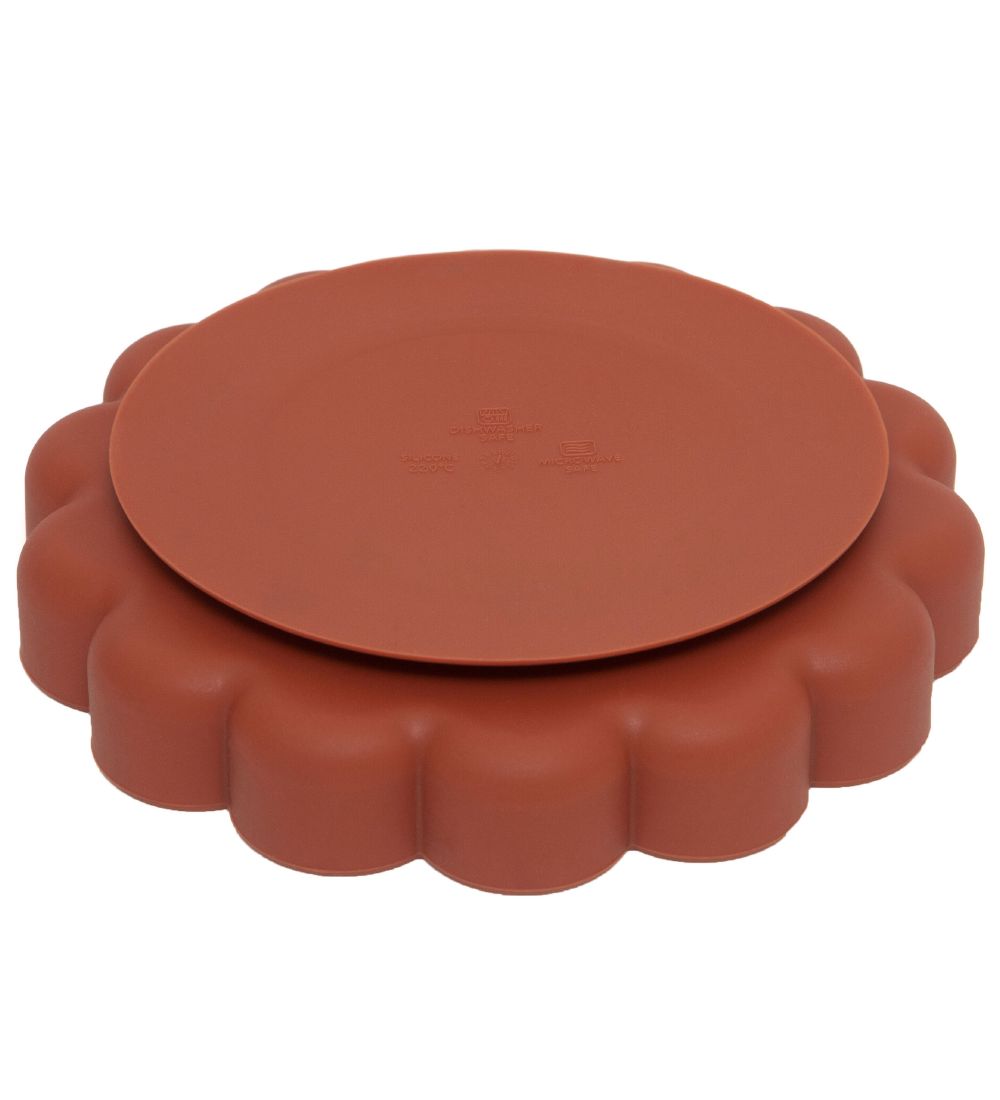 Petit Monkey Plate w. Suction Cup - Silicone - Lion - Baked Clay