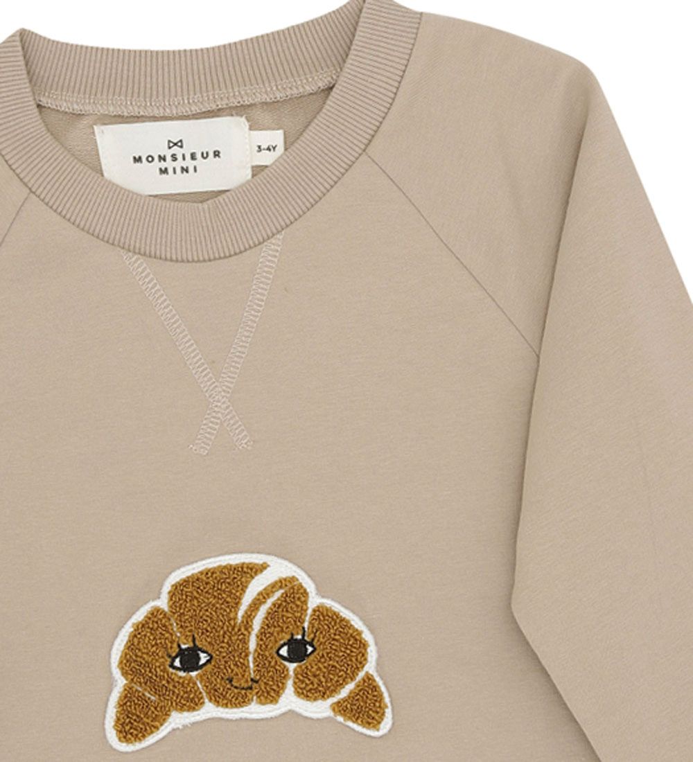 Monsieur Mini Sweatshirt - Beige w. Croissant