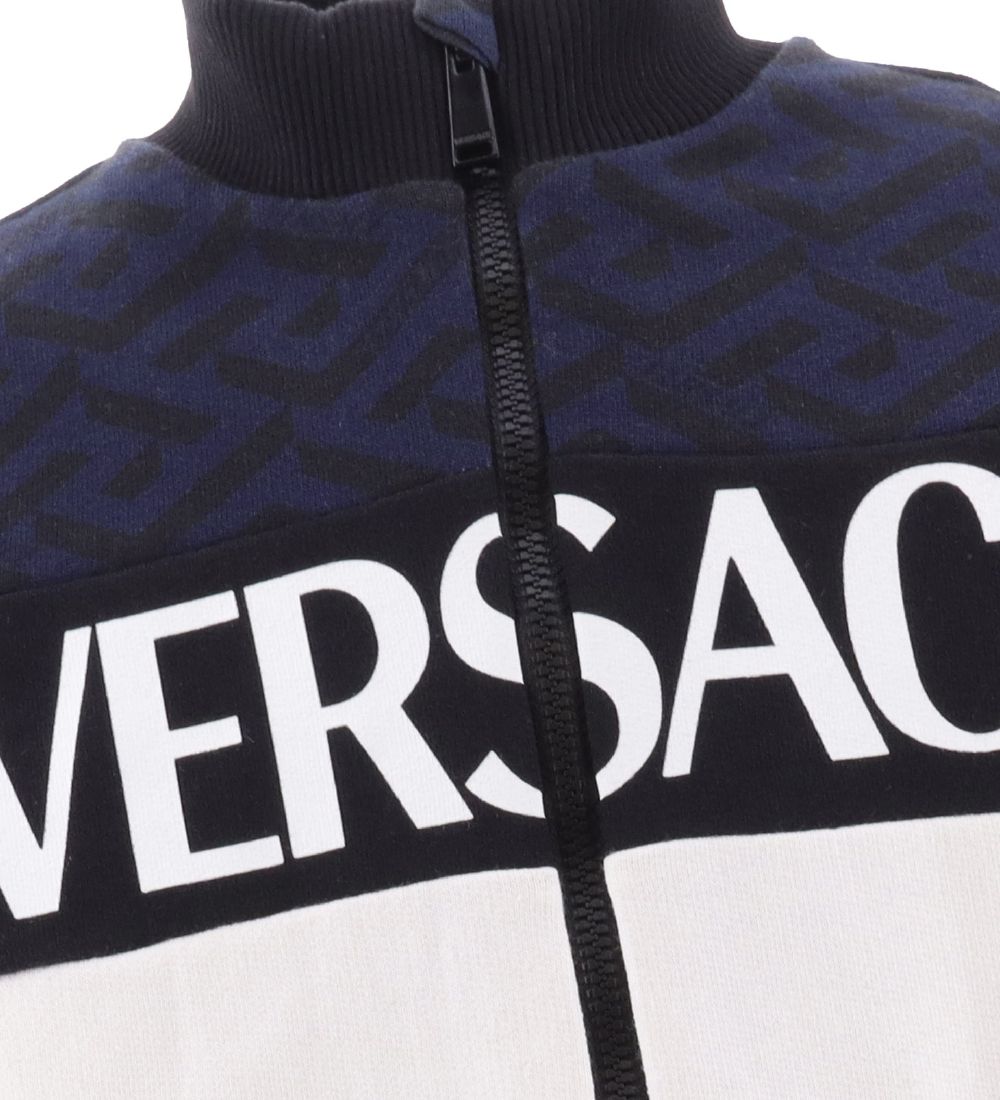 Versace Cardigan - Navy w. Black/White