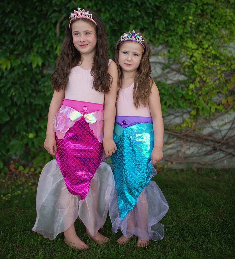 Great Pretenders Costume w. Tiara - Mermaid - Pink Glitter