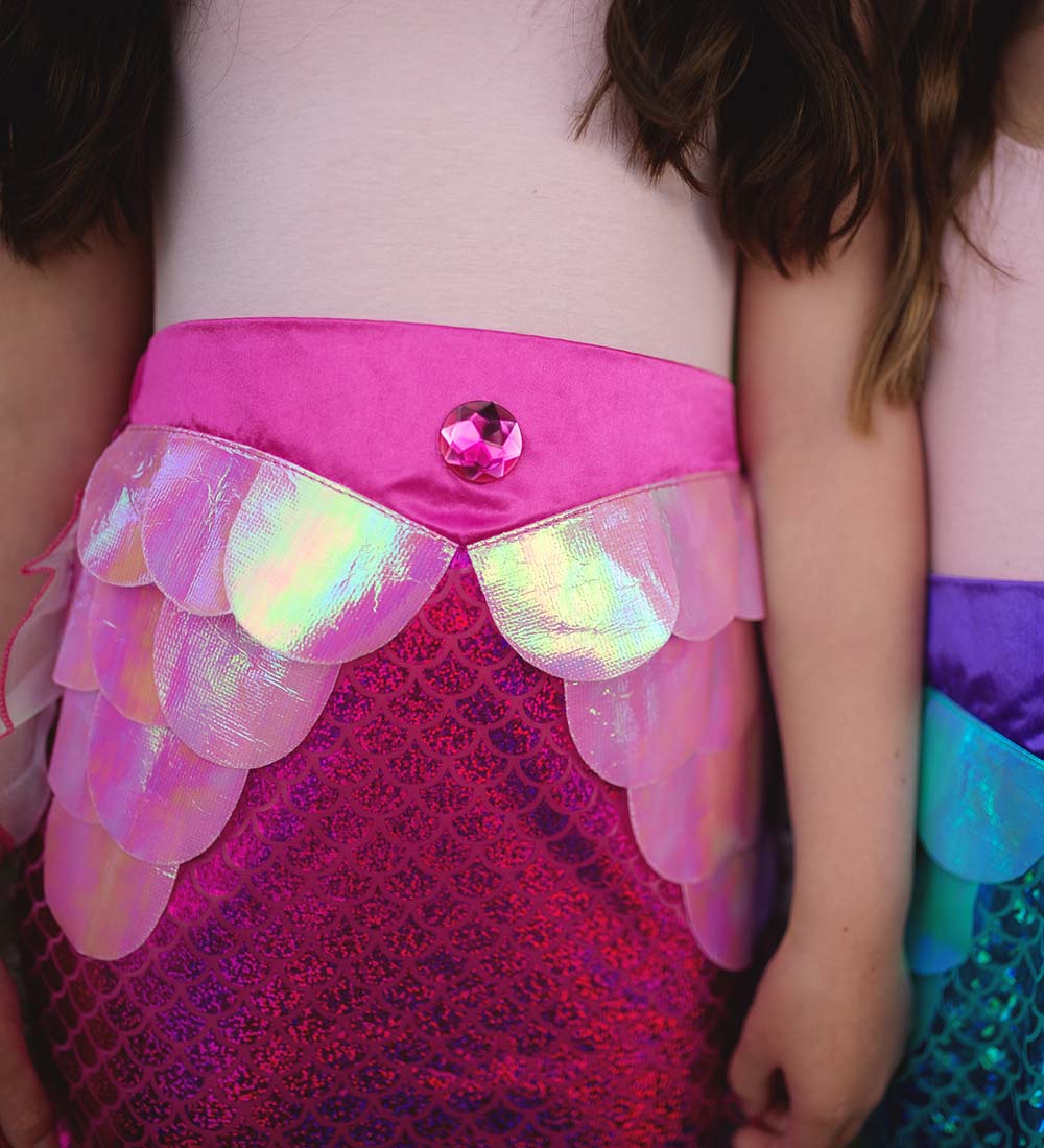Great Pretenders Costume w. Tiara - Mermaid - Pink Glitter