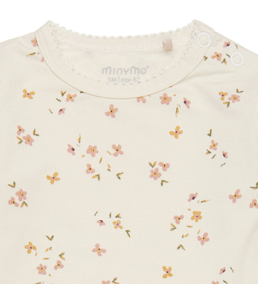 Minymo Samfella L/æ - Bambus - Blæður Rose Flower