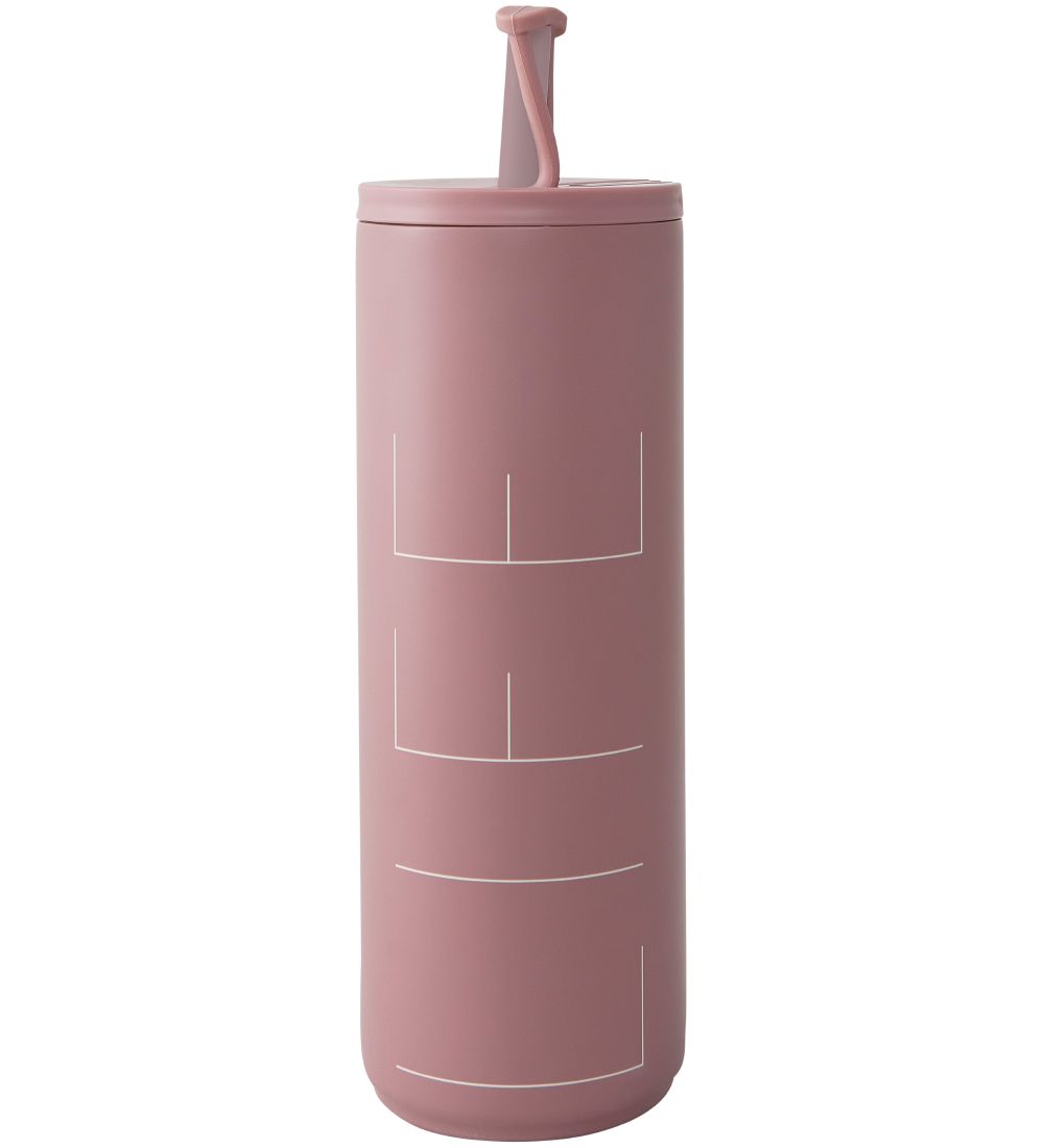 Design Letters Thermoelement m. Strohhalme - 500 ml - Ash Rose