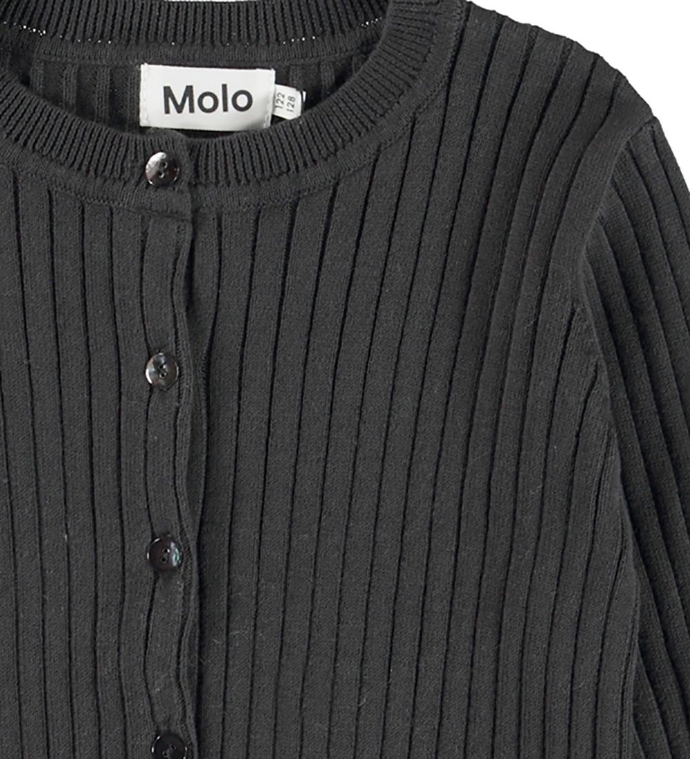 Molo Cardigan - Gloria - Rib - Stickad - Space Grey