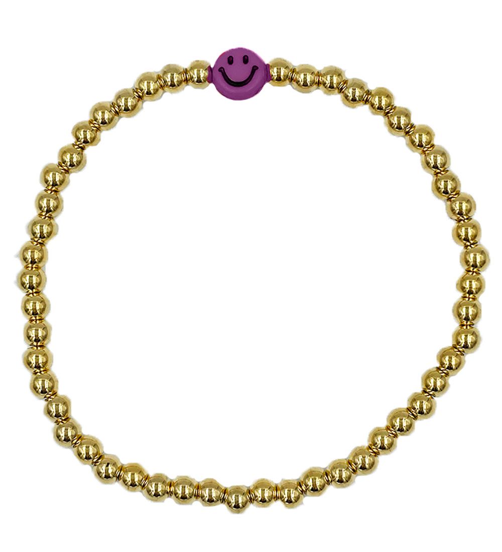 Bracelet By Stær - Smiley - Violet