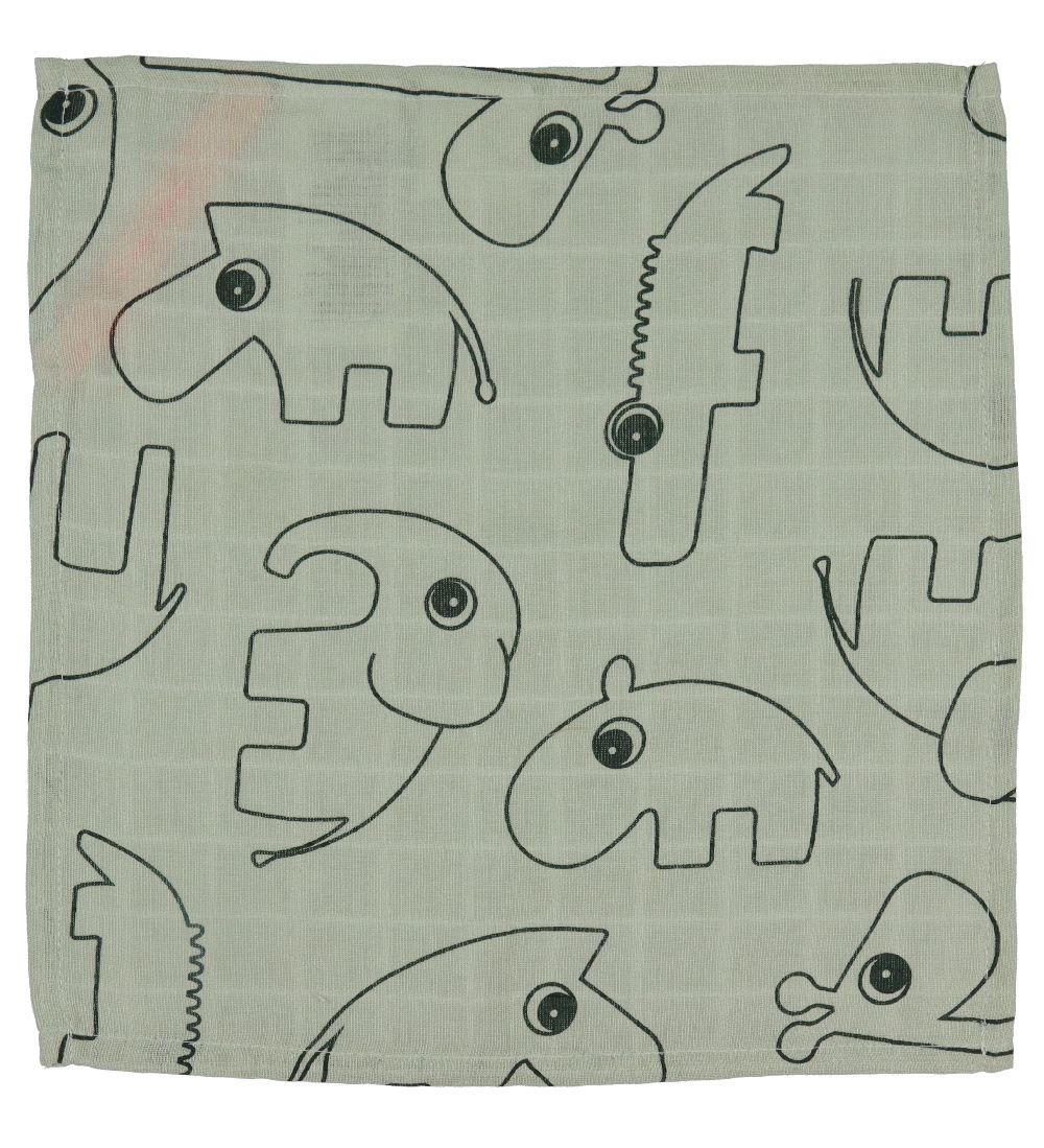 Done By Deer Washcloths - 5-Pack - 30x30 cm - Deer Friends Green