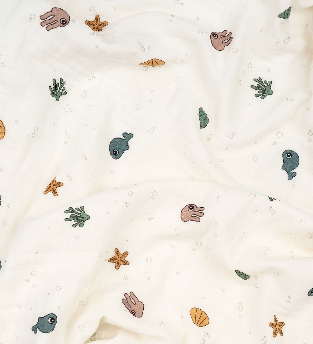 Done By Deer Baby Swaddle - 100x100 cm - Sea Friends - Beige