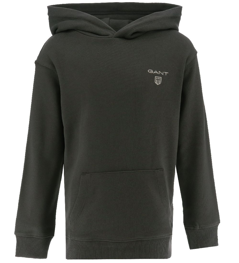 GANT Hoodie - Contrast Shield - Dark Graphite