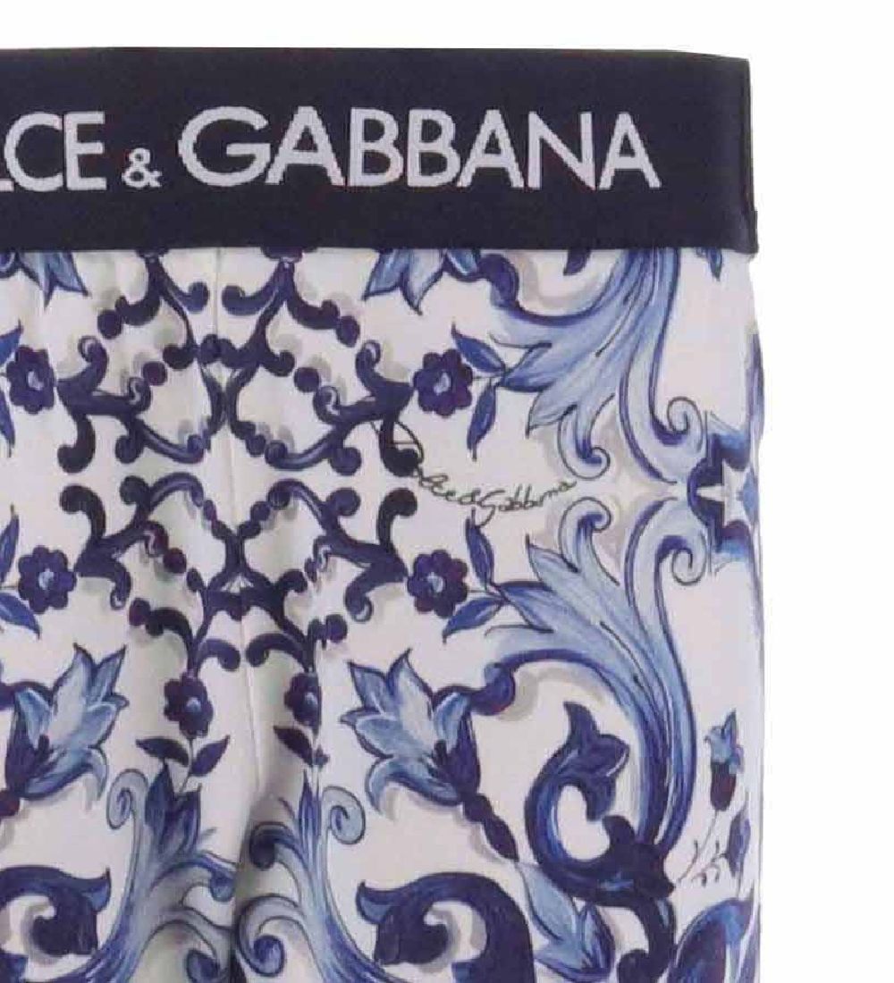 Dolce & Gabbana Leggings - Blu Mediterraneo - White w. Blue