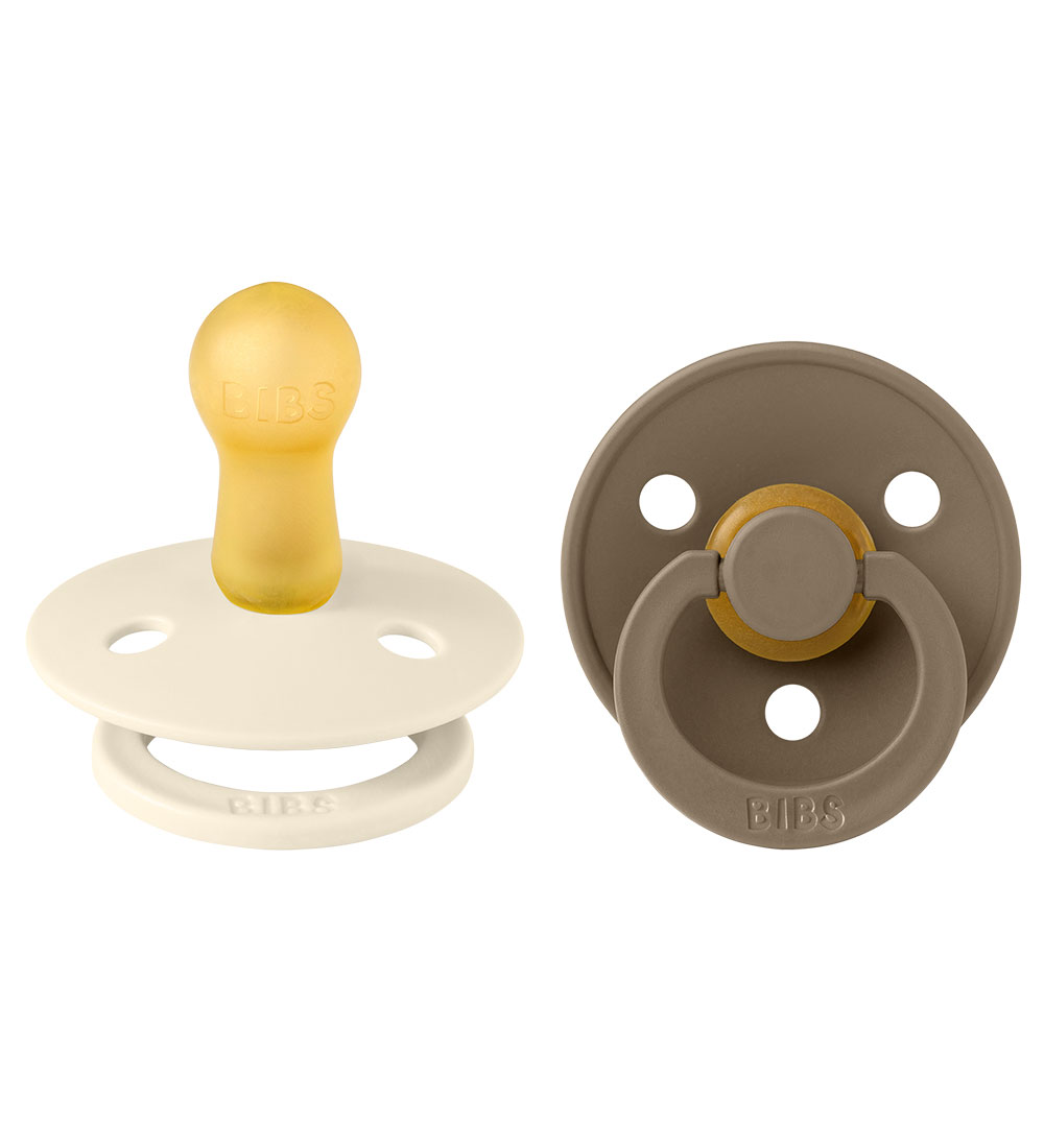 Colour Tétine BIBS - 2 Pack - Taille 2 - Tour - Ivory/Dark Oak