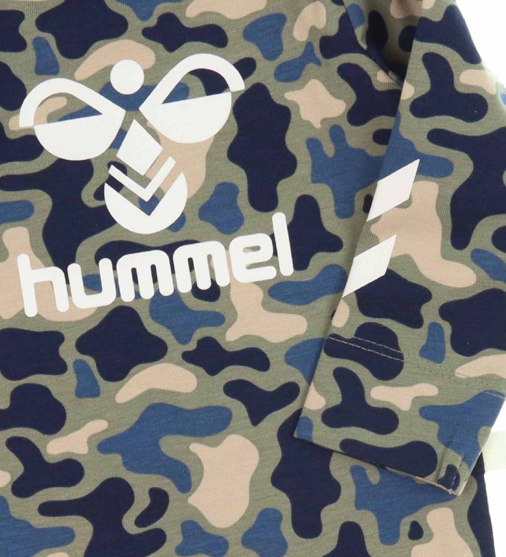 Hummel Bodysuit l/s - hmlSteen - Vetiver Camouflage w. Logo