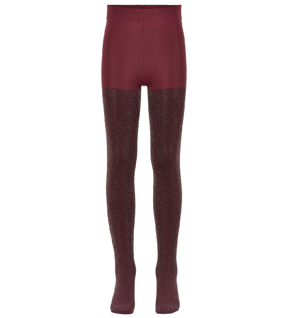 The New Tights - 2-Pack - Glitter/Solid - Maroon