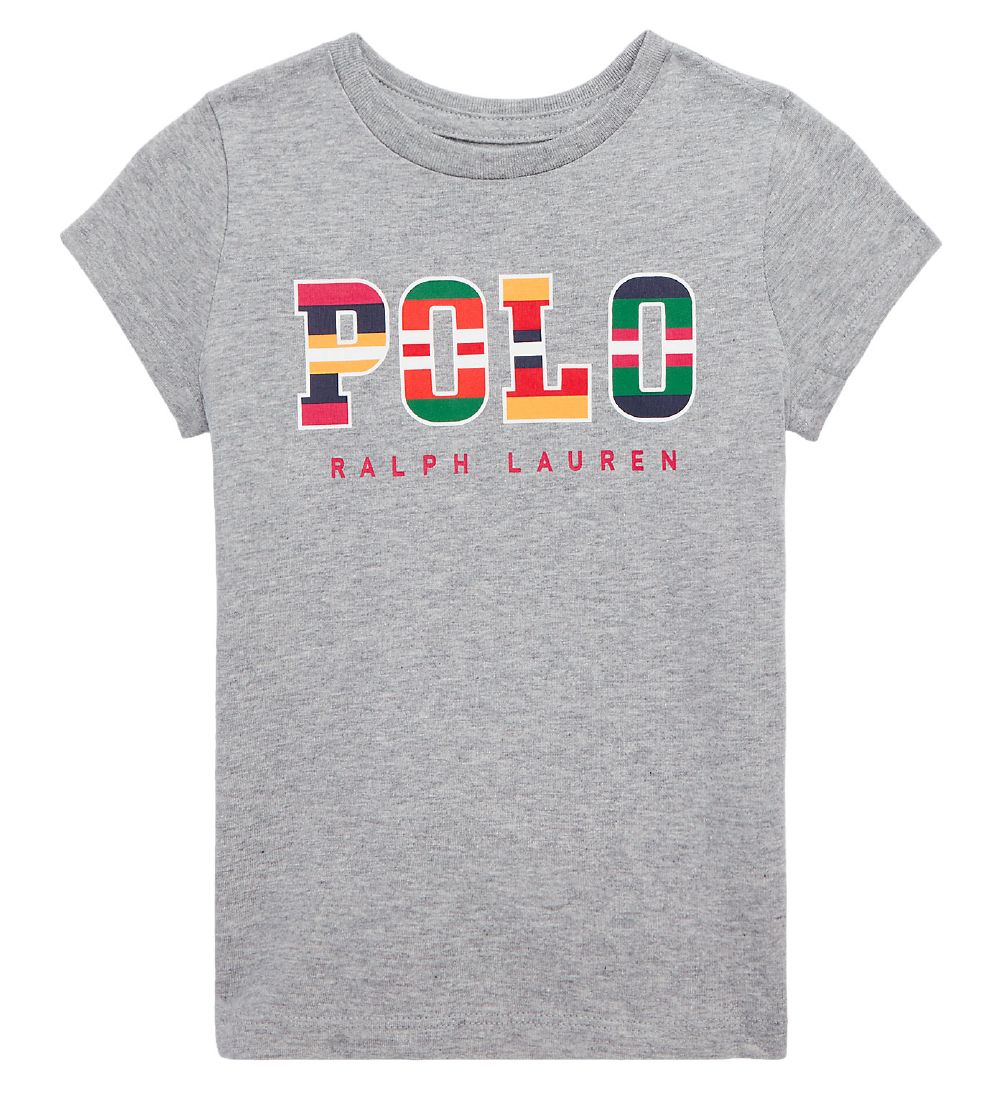 Polo Ralph Lauren T-shirt - Andover - Gråmelerad m. Tryck