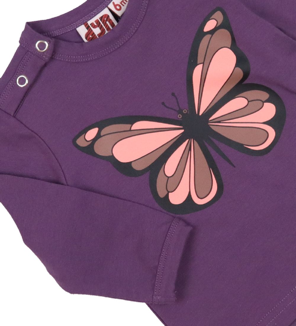 DYR Blouse - Critter - Grey Mauve Butterfly