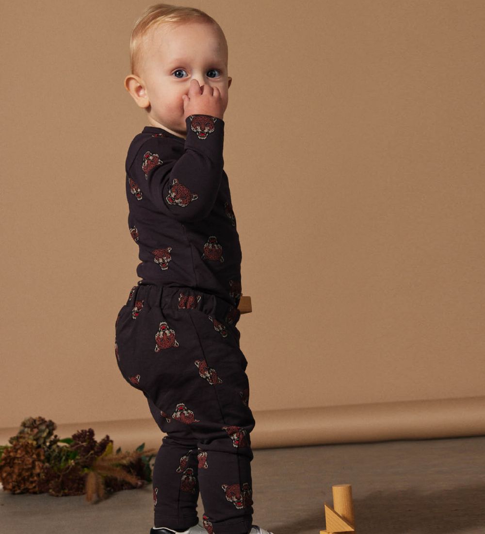 The New Siblings Leggings - TNSDiego - Phantom w. Leopard heads