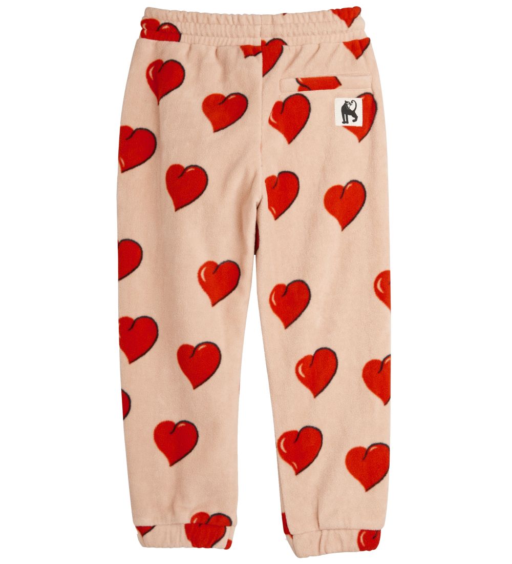 Mini Rodini Trousers - Hearts Fleece - Beige