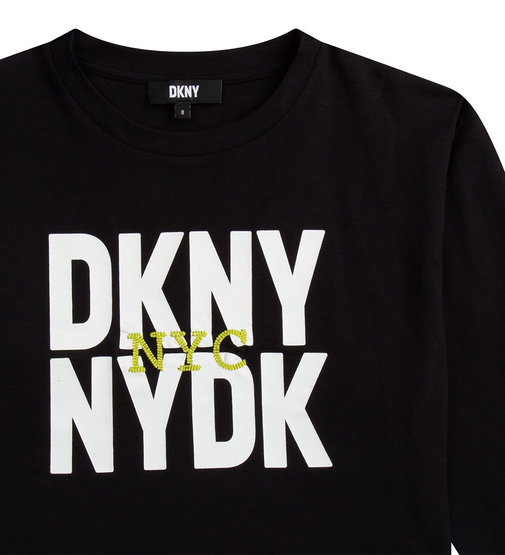 DKNY Bluse - Cropped - Schwarz m. Weiß