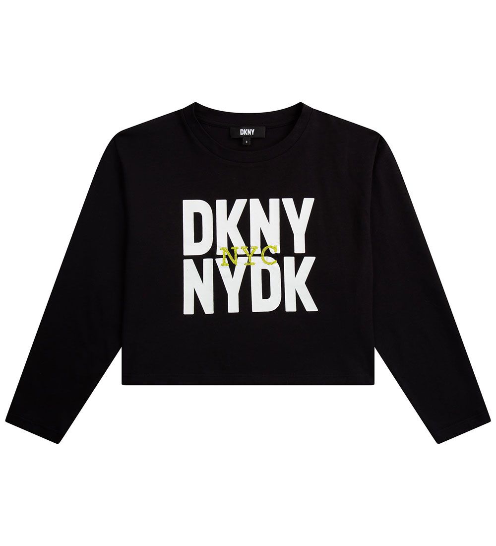 DKNY Bluse - Cropped - Schwarz m. Weiß