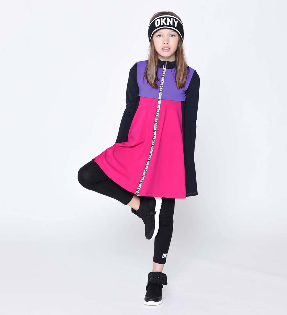 DKNY Dress - Black w. Pink/Purple
